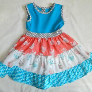 Chris N Missy girls size 3 Dress Summer Birds Parakeet
